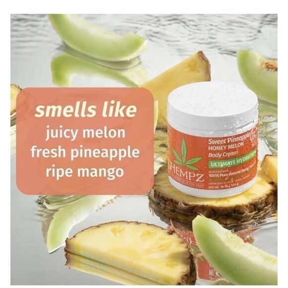 Hempz Sweet Pineapple Honey Melon Body Cream Ultimate Hydration Jumbo Tub 2 Pack - Picture 2 of 3